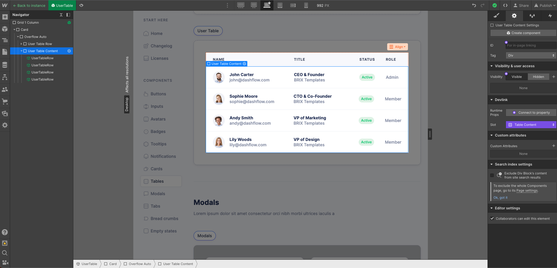 Using slots for repeatable lists