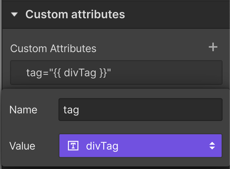 Using a 'tag' custom attribute