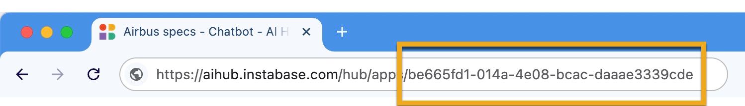 The chatbot ID embedded in the chatbot's URL